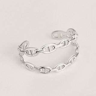 Chaine d'ancre Enchainee double bracelet - Silver | Hermès